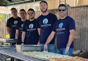 Shoreham Bank Volunteers at the McAuley Lunch on Us cookout